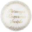 dekoracja na pierwsza komunie swieta balon foliowy zloty ornament bialy do girland 18 rnd