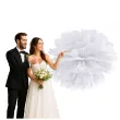dekoracja na pierwsza komunie swieta pompon bibulowy bialy 25 cm