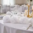 dekoracja na pierwsza komunie swieta wesele chrzest pompon bibulowy bialy 25 cm