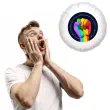 dekoracja na pride month parade rownosci balon foliowy lgbt teczowa piesc bialy 18 rnd