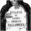 dekoracja na przyjecie halloween tablica powitalna smierc nagrobek halloween 46 cm