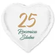 dekoracja na rocznice slubu srebrne gody balon foliowy serce liczba 25 bialy 18 hrt