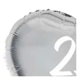dekoracja na rocznice slubu srebrne gody balon foliowy serce liczba 25 srebrny 18 hrt