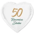 dekoracja na rocznice slubu zlote gody balon foliowy serce liczba 50 bialy 18 hrt