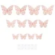 dekoracja na sciane motylki 3d koronkowe rozowe zloto partypal 12 szt