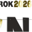 dekoracja na sylwestra baner nowy rok 2026 metalik zloto czarny girlanda papierowa 2 2 m