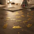 dekoracja na sylwestra nowy rok konfetti happy new year zlote metalizowane 4x2 cm