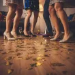 dekoracja na sylwestra nowy rok konfetti happy new year zlote metalizowane 4x2 cm