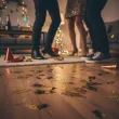 dekoracja na sylwestra nowy rok konfetti happy new year zlote metalizowane 4x2 cm
