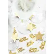 dekoracja na sylwestra nowy rok konfetti happy new year zlote metalizowane 4x2 cm