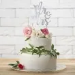 dekoracja na tort mr mrs srebrna partydeco 25 5 cm
