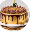 dekoracja na tort na 18 urodziny fontanna tortowa raca liczba 18 czarno zlota 18 cm
