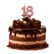 dekoracja na tort na 18 urodziny swieczka osiemnastkowa liczba 18 rozowe zloto 8 cm