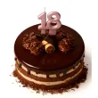dekoracja na tort na 18 urodziny swieczka osiemnastkowa liczba 18 rozowe zloto 8 cm