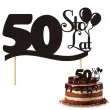 dekoracja na tort topper 50 urodziny czarny 17 cm
