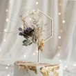 dekoracja na tort topper heksagon 24cm drewno partydeco