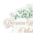 dekoracja na tort topper komunia swieta eukaliptus personalizowany imie