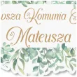 dekoracja na tort topper komunia swieta eukaliptus personalizowany imie