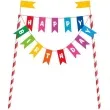 dekoracja na tortu happy birthday baner mix unique 20 cm