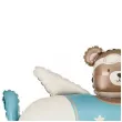 dekoracja na urodziny baby shower chlopca balon foliowy mis w samolocie niebieski