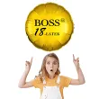 dekoracja na urodziny balon foliowy bosski 18 latek zloty prezent osiemnastka 18 rnd