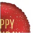 dekoracja na urodziny balon foliowy happy birthday czerwony matowy do girland 18 rnd