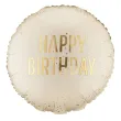 dekoracja na urodziny balon foliowy happy birthday kremowy matowy do girland 18 rnd