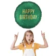 dekoracja na urodziny balon foliowy happy birthday zielony matowy do girland 18 rnd