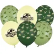 dekoracja na urodziny balony lateksowe jurassic world zielono zolte do girland 12 6 szt
