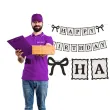 dekoracja na urodziny baner girlanda happy birthday kokardki 100 cm