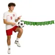 dekoracja na urodziny baner personalizowany pilka nozna wlasny napis girlanda 10 flag 200 cm