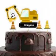 dekoracja na urodziny budowa maszyny budowlane topper na tort pikery koparka personalizacja