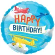 dekoracja na urodziny chlopca balon foliowy samoloty happy birthday 18 rnd