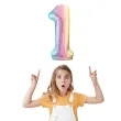 dekoracja na urodziny duzy balon foliowy cyfra 1 teczowa do girlandy jubileusz 39 dgt