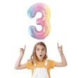 dekoracja na urodziny duzy balon foliowy cyfra 3 teczowa do girlandy jubileusz 39 dgt