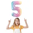 dekoracja na urodziny duzy balon foliowy cyfra 5 teczowa do girlandy jubileusz 39 dgt