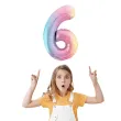 dekoracja na urodziny duzy balon foliowy cyfra 6 teczowa do girlandy jubileusz 39 dgt