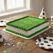 dekoracja na urodziny kibica pilkarza oplatek na tort pilka nozna boisko zielony 21x29 cm