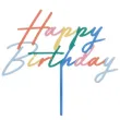 dekoracja na urodziny osiemnastke akrylowy topper na tort happy birthday teczowy kolorowy matowy