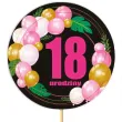 dekoracja na urodziny osiemnastke topper papierowy na tort liczba 18 baloniki 18 5 x 11 cm