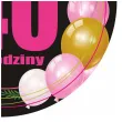 dekoracja na urodziny papierowe podkladki pod kubki 40 baloniki czarno rozowe 12 szt