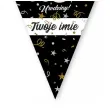 dekoracja na urodziny personalizowany baner glamour birthday girlanda papierowa czarna 3 6 m