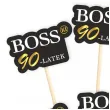 dekoracja na urodziny pikery bosski 90 latek ozdobne szpilki na muffinki babeczki 6 szt