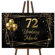 dekoracja na urodziny tablica powitalna dowolne urodziny twoje imie zloto czarna balony glamour