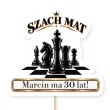 dekoracja na urodziny topper na tort szachy szach mat personalizacja ozdoba tortowa