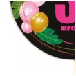 dekoracja na urodziny topper papierowy na tort liczba 30 baloniki czarno rozowy 18 5 x 11 cm