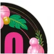 dekoracja na urodziny topper papierowy na tort liczba 40 baloniki czarno rozowy 18 5 x 11 cm
