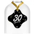 dekoracja na urodziny zawieszki na alokohol liczba 30 czarno zlota glamour 10 szt