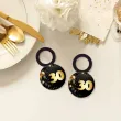dekoracja na urodziny zawieszki na alokohol liczba 30 czarno zlota glamour 10 szt