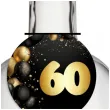 dekoracja na urodziny zawieszki na alokohol liczba 60 czarno zlota glamour 10 szt